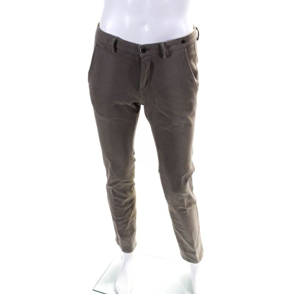 Masons Mens Flat Front 4 Pocket Button Closure Straight Leg Pants Beige Size 46